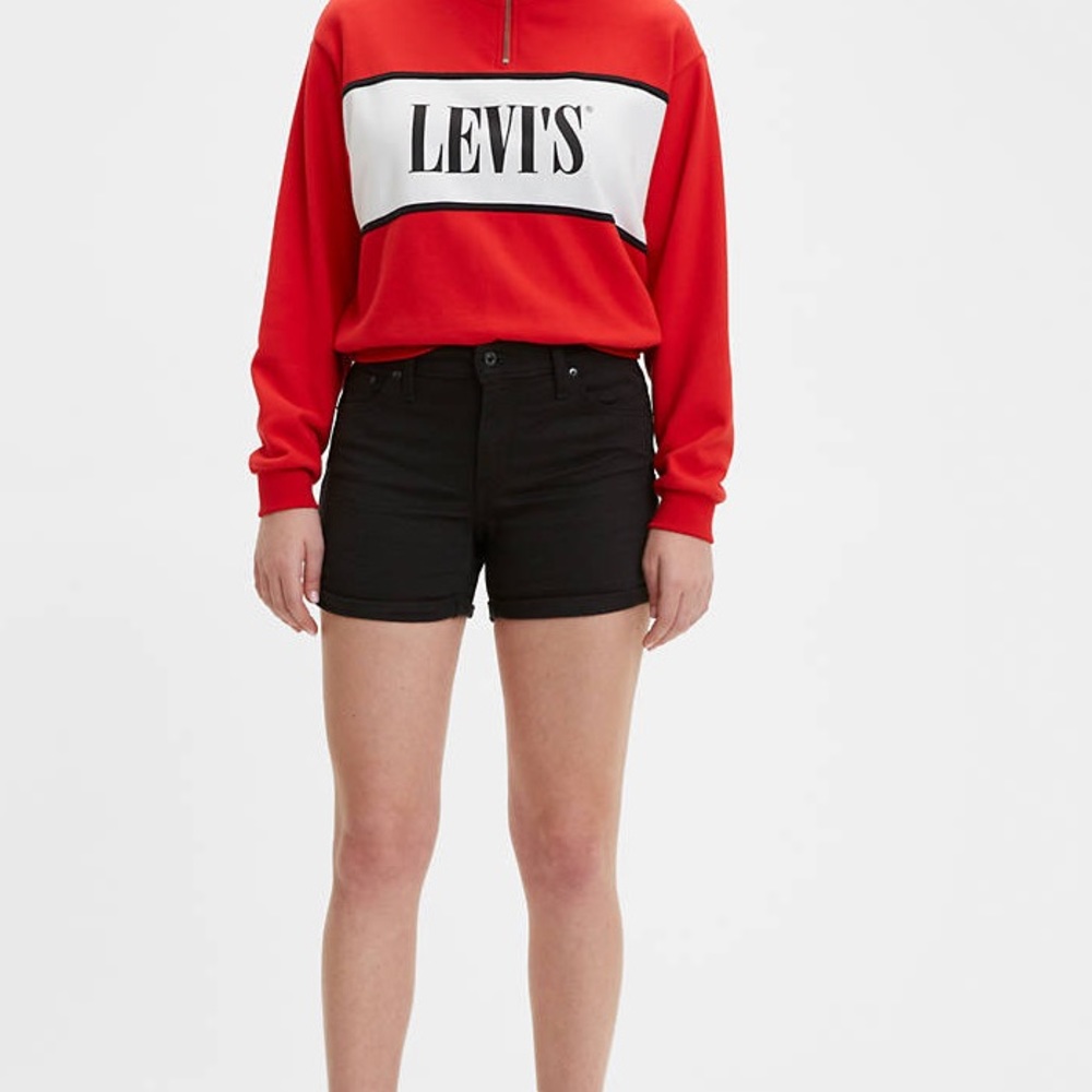Levis Mid Length Womens black jeans Shorts